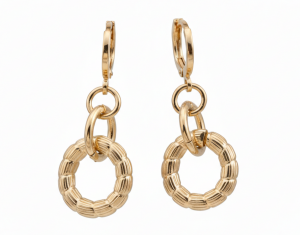 890 Kolczyki złote pozłacane wiszące 14K 