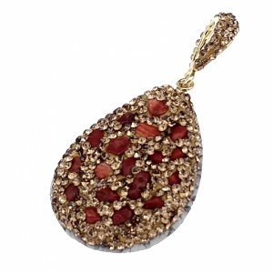 1927b Zawieszka pozłacana 14k koral kamień naturalny 1 sztuka