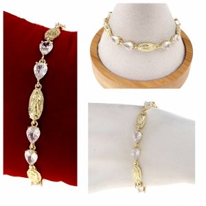 2003 Bransoletka elegancka złota 17+2cm pozłacana 14k 