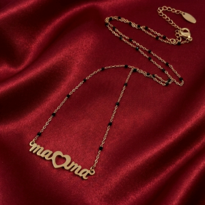 290L Złoty łańcuszek 45+5cm naszyjnik stal chirurgiczna nierdzewna 316L mama 