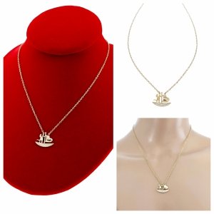 653 Złoty łańcuszek 45+5 naszyjnik pozłacany 14K żaglówka serce młoda para kryształi