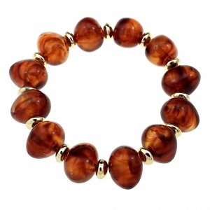 3844 Bransoletka złota stal chirurgiczna 316L na gumce