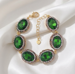 Op06 Bransoletka 19+5cm biżuteria królewska pozłacana 14k 