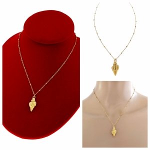 0111 Złoty łańcuszek naszyjnik 41+5 stal chirurgiczna 316L muszelka