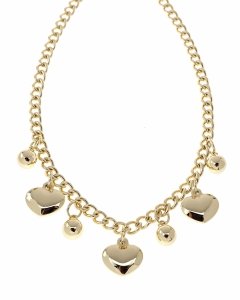 1092f Złoty łańcuszek naszyjnik 40+5cm pozłacany 14k serce 