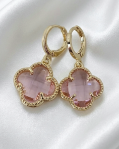 2233 Kolczyki złote pozłacane wiszące 14K koniczyna marokańska