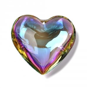 0252 Zawieszka szklana serce 41x42x15,5 mm