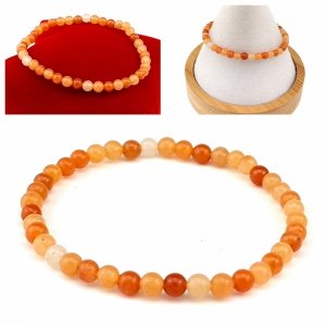 2331h Bransoletka naturalny kamień karneol na gumce jubilerskiej 