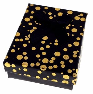 br06 Pudełko na biżuterię kolczyki pierścionek ozdobne z kokardką