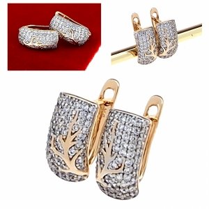 2643 Kolczyki złote cyrkonia pozłacane 18k Xuping wiszące 