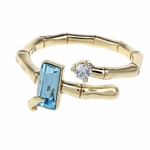 3728g Pierścionek złoty pozłacany 14k cyrkonie Austrian Crystal regulowany