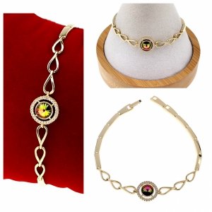 3184 Bransoletka elegancka złota 19cm pozłacana 14k Xuping Austrian Crystal