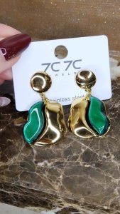 1929b Kolczyki złote wtyczki stal chirurgiczna 316L nierdzewna