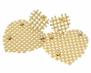 0183 Kolczyki złote stal chirurgiczna wiszące celebrytki