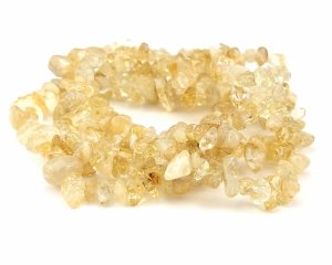 n92 Cytryn kamień naturalny sieczka sznur 80cm