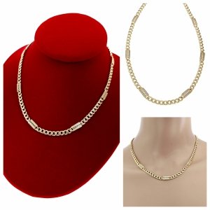 1285 Złoty łańcuszek 44cm naszyjnik pozłacany 14K wzór grecki