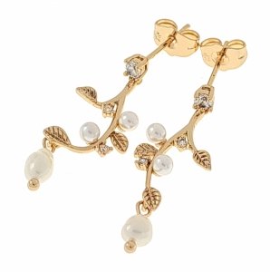 2728 Złote kolczyki pozłacane cyrkonie 18k Xuping wiszące 