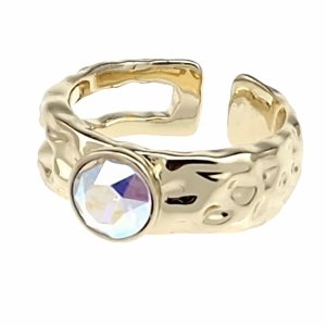 1920a Pierścionek złoty pozłacany 14k cyrkonie Austrian Crystal