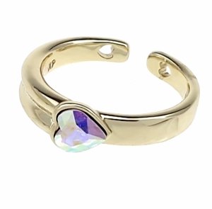 3721b Pierścionek złoty pozłacany 14k cyrkonie Austrian Crystal