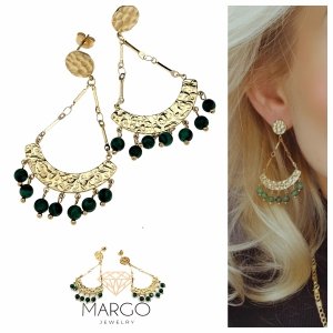 656 Kolczyki złote stal chirurgiczna wiszące celebrytki