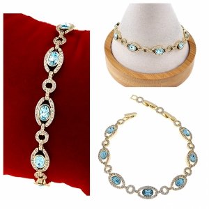 980c Bransoletka elegancka złota 16+2+2cm pozłacana 14k Xuping cyrkonie