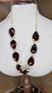 1932c Złoty naszyjnik 41+5 naszyjnik pozłacany 14K kryształek 