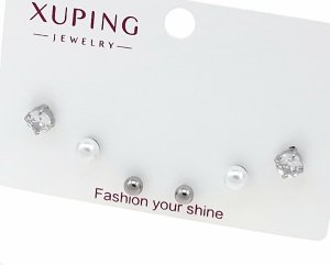 n61 Komplet zestaw kolczyki srebrne pozłacane białym złotem Xuping cyrkonie