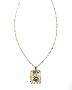 sz93 Złoty łańcuszek naszyjnik 41+5cm pozłacany 14k 