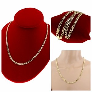 0197 Złoty łańcuszek celebrytka 55cm naszyjnik pozłacany 14K pancerka