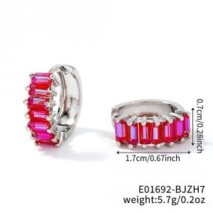 2860 Kolczyki złote pozłacane białym złotem wiszące cyrkonie 