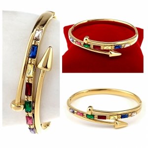 3954 Bransoletka złota 6cm stal chirurgiczna bangla 316L