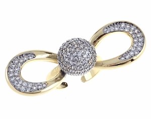 1920i Pierścionek regulowany złoty pozłacany cyrkonie błyszczący 14k regulowany