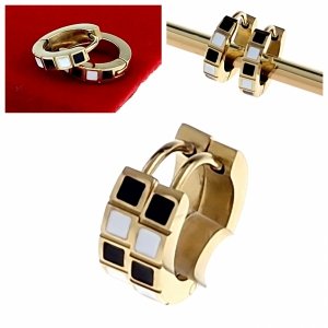 3723c Kolczyki złote stal chirurgiczna 316L nierdzewna wiszące celebrytki 