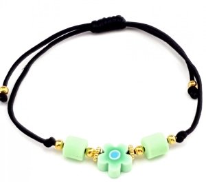 2535 Bransoletka regulowana na sznurku kwiatek lato