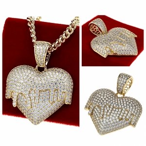 425 Złota zawieszka cyrkonie błyszcząca pozłacana 14k Xuping serce