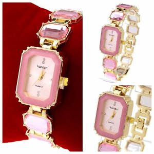 op105 Ekskluzywny damski złoty zegarek błyszczący cyrkonie Kurren klasyk