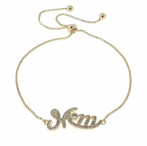 905c Bransoletka elegancka złota zaciągana pozłacana 14k cyrkonie