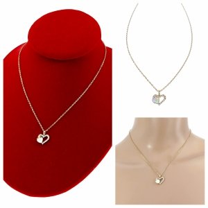 1221 Złoty łańcuszek Austrian Crystal 40+5 naszyjnik pozłacany 14K Xuping serce