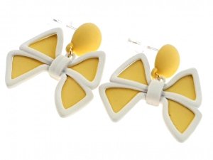 3215 Kolczyki lato neon wiszące kokardki