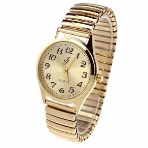 4285 Ekskluzywny damski złoty zegarek błyszczący klasyk rozciągliwy