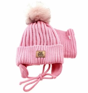 31 Zestaw ciepła czapka z kominem komplet na zimę rozmiar 48-50 dla dziewczynki 30% wełna