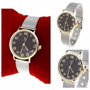 0930 Zegarek damski srebrny stal chirurgiczna Kurren elegancki klasyk