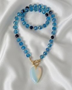 2326i Naszyjnik kryształki 55cm stal chirurgiczna nierdzewna 