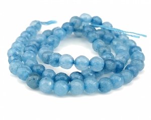 3728e Jadeit niebieski kamień naturalny  kula 6mm sznur 38cm