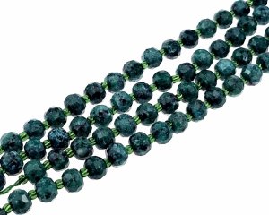 sz96 Naturalne koraliki z jaspis sezamowy, barwione, fasetowane, w kształcie rondelle, z koralikami typu seed, turkusowe, 7,5~8x6,5 mm, otwór: 1,4 mm, około 45~46 sztuk