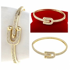 2477 Bransoletka złota elegancka 6cm pozłacana 14k bangla Xuping