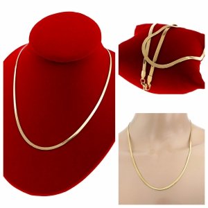 019 Złoty łańcuszek naszyjnik 50cm stal chirurgiczna 316L celebrytka żmijka 