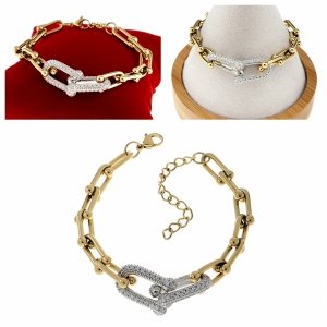 762g Bransoletka złota 17,5+5 stal chirurgiczna 316L nierdzewna cyrkonie