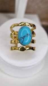 3719L Pierścionek złoty stal chirurgiczna 316L regulowany 