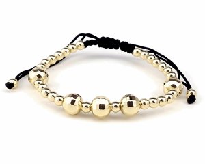 4036 Bransoletka elegancka pozłacana 14k zaciągana sznurek 